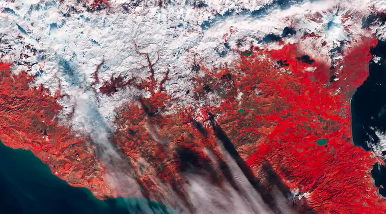 Earth from space: the snow covered mountains of Sicily