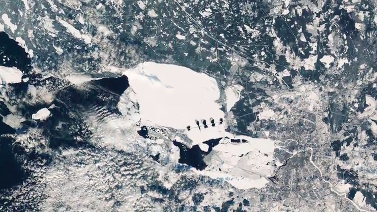 Earth from space: Snowy St. Petersburg