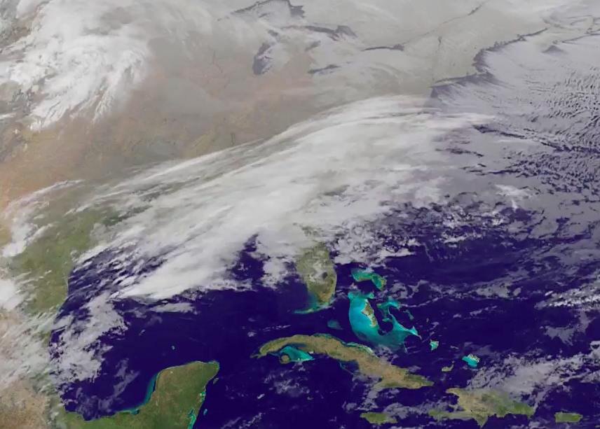 Satellite footage of March Madness battering the east coast