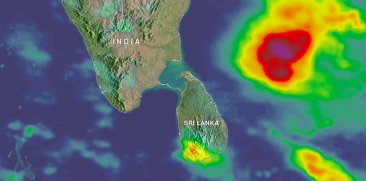 Heavy monsoon rainfall over Sri Lanka