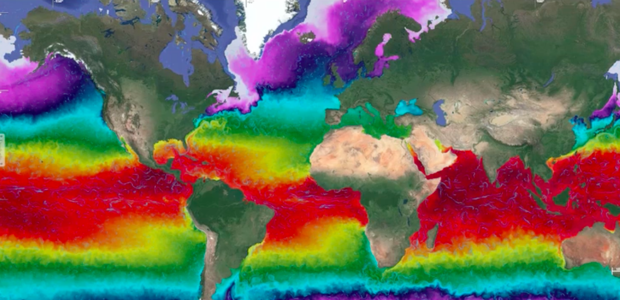 Ocean surface currents across the globe