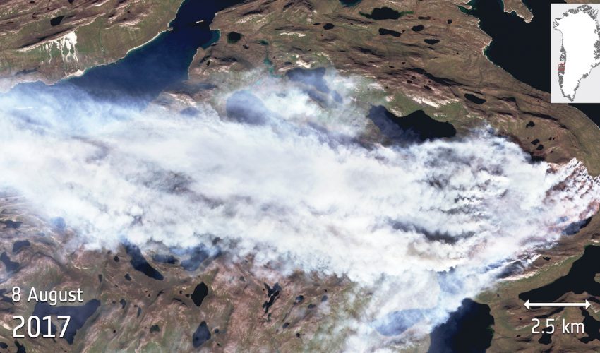 Wildfire burns through Greenland