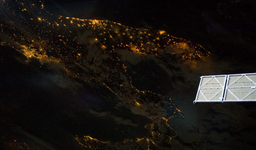 Italian Peninsula at Night