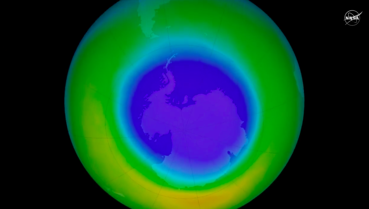 The Antarctic ozone hole begins to heal