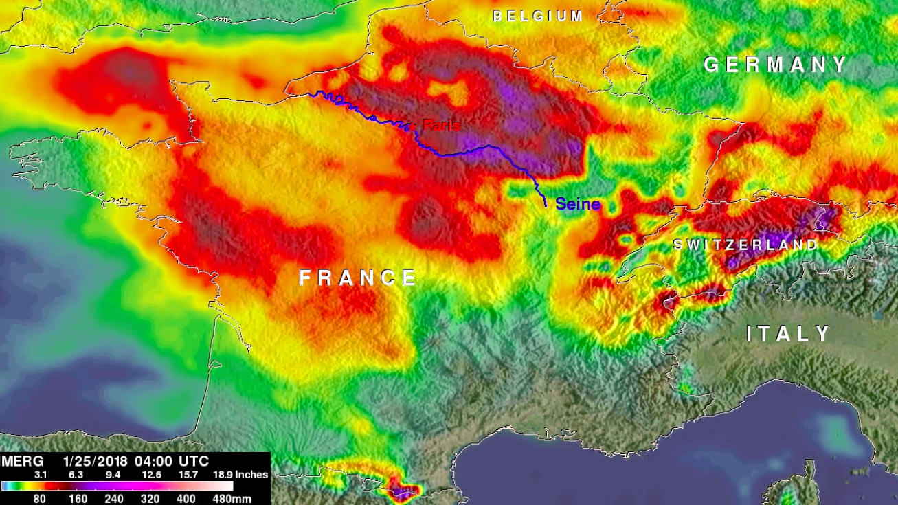 Heavy rains and flooding in eastern France