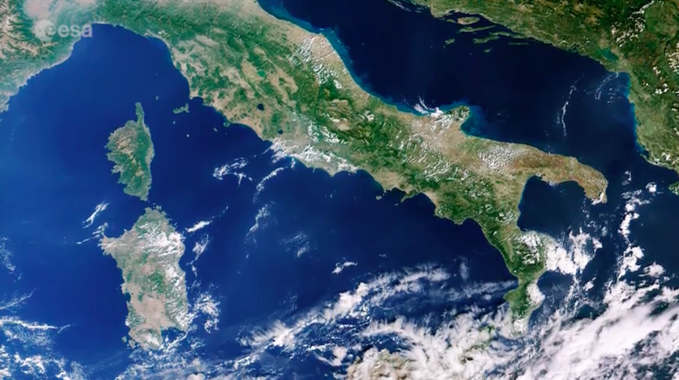 Italy and the Mediterranean Sea from space