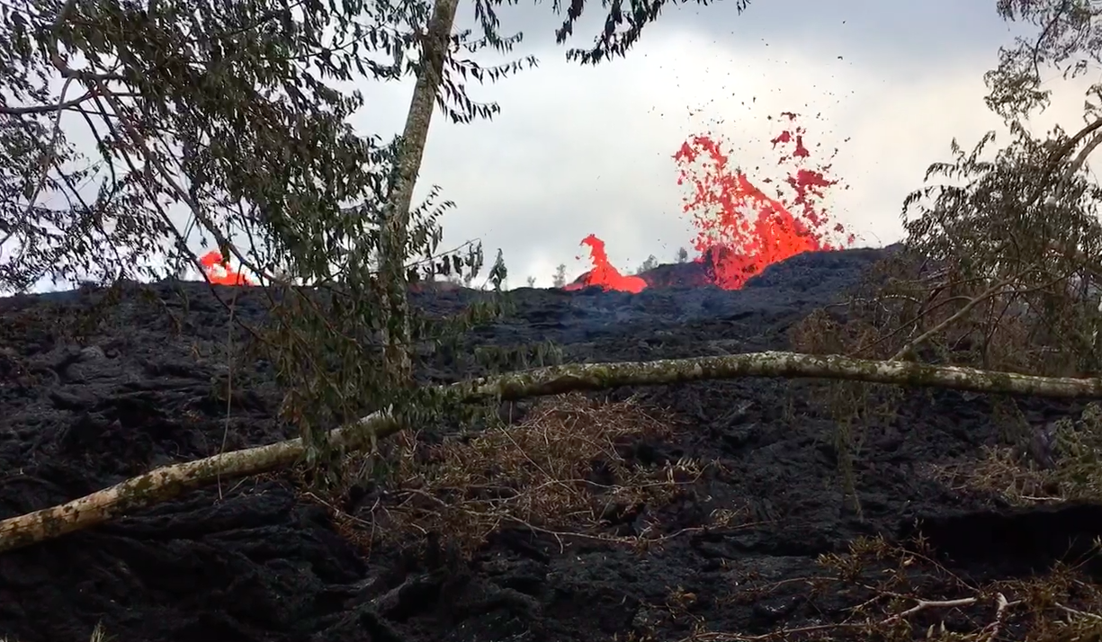 Lava shoots out of Kilauea fissure in Hawaii