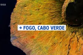 The volcanic island of Fogo, Cabo Verde from space