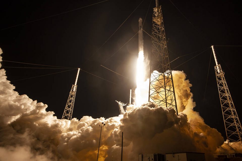 The Dragon cargo spacecraft liftoff
