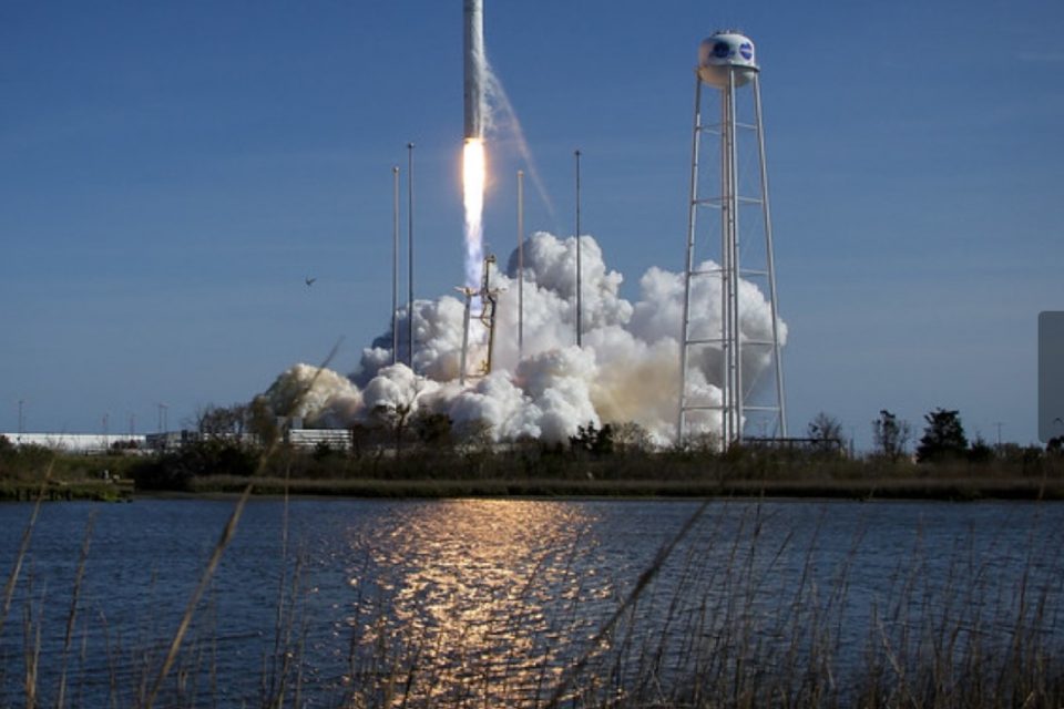 The Northrop Grumman Antares rocket liftoff