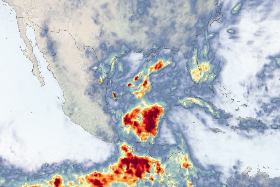 Tropical Storm Cristobal over the Yucatán Peninsula