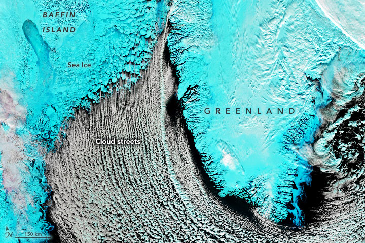 Cloud streets over the Labrador Sea