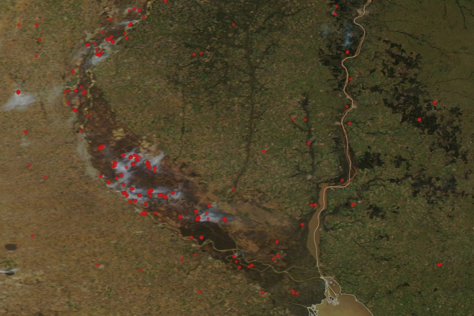 Drought accelerates fires across the Paraná River delta