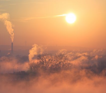 Smog,,Fog,And,Air,Pollution,Over,A,City,During,A