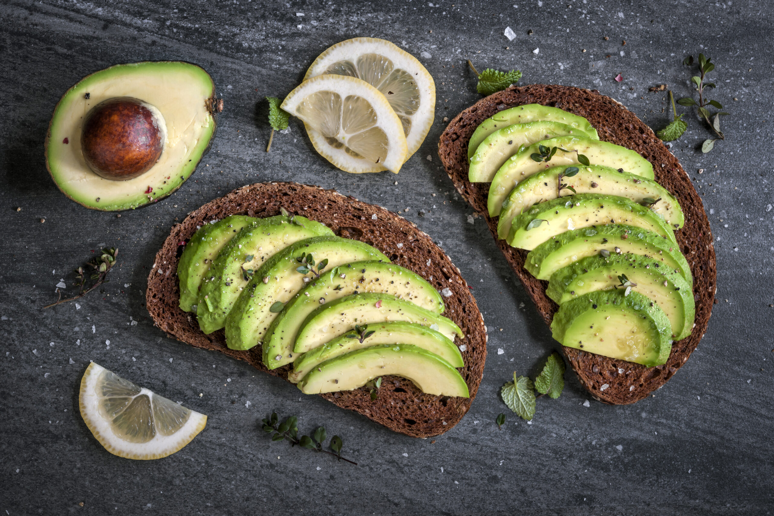 Avocado,Sandwich,On,Dark,Rye,Bread,Made,With,Fresh,Sliced