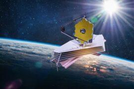 James,Webb,Telescope,In,Outer,Space,On,Orbit,Of,Earth.