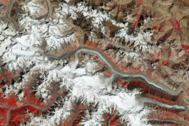 Batura Glacier in the Gilgit-Baltistan region of Pakistan