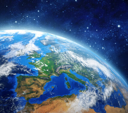 Face,Of,The,Earth.,Imaginary,View,Of,Planet,Earth,In