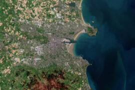 The city of Dublin on Ireland's east coast