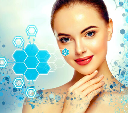 Beautiful,Woman,Info-graphic,Portrait,With,Information,And,Healthy,Concept