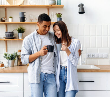 Happy,Multiracial,Couple,In,Love,,Hispanic,Attractive,Man,And,Pretty