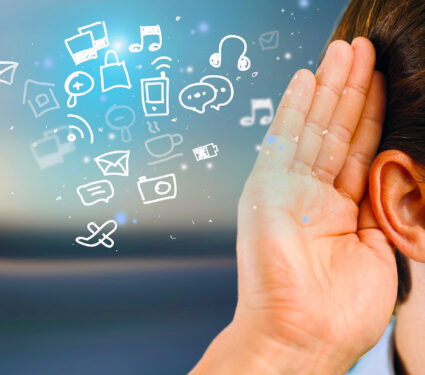 Man,Ear,Listening,,Copy,Space,Background