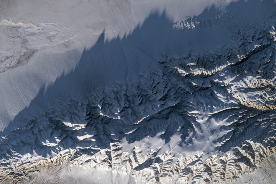 Mountain peaks and plains of central Mongolia 