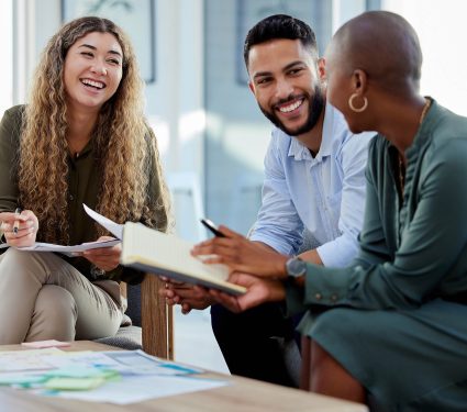 Happy,Business,People,Smile,During,A,Planning,Meeting,In,A