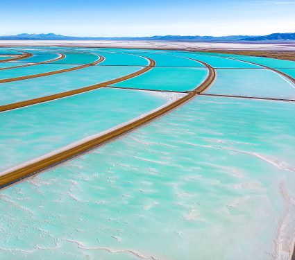 Aerial,View,Of,Lithium,Fields,Or,Evaporation,Ponds,In,The