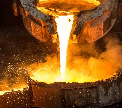 Tank,Pours,Liquid,Metal,At,The,Steel,Mill