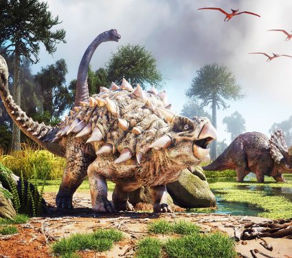 Dinosaurs,In,The,Forest.,This,Is,A,3d,Render,Illustration