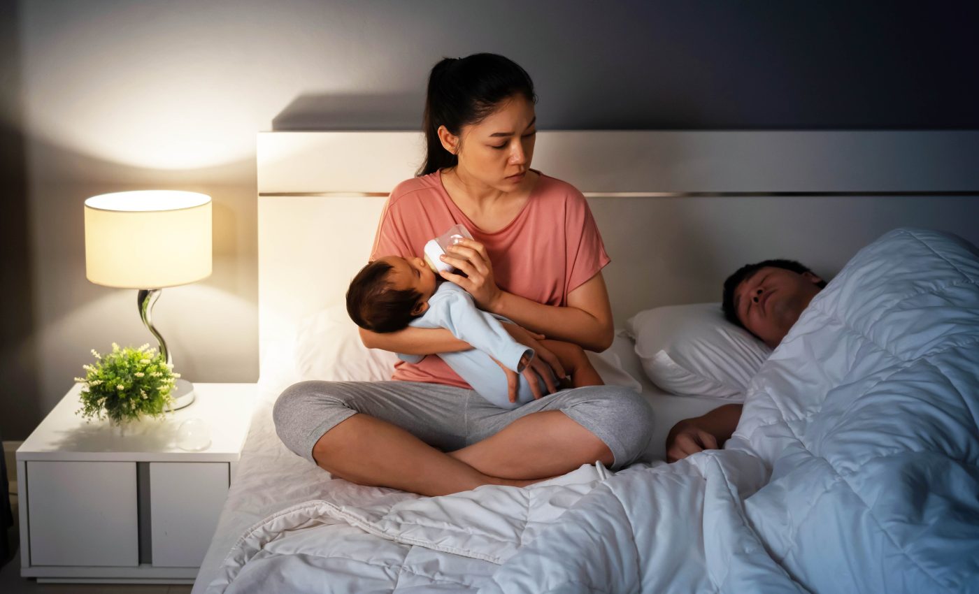 Despite widespread beliefs, crying babies also wake dads, but moms do get up more often