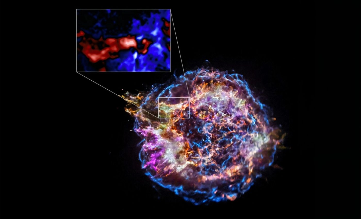 Hidden chaos inside an exploding star revealed by X-rays