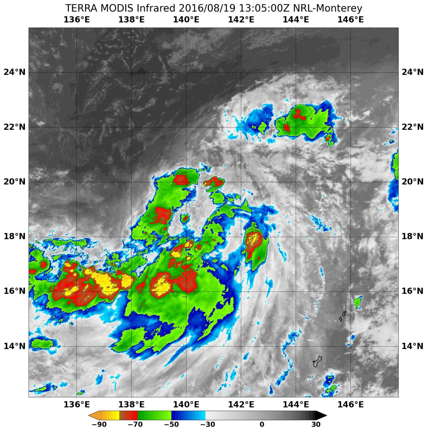 Southern side of Tropical Storm Mindulle is strongest