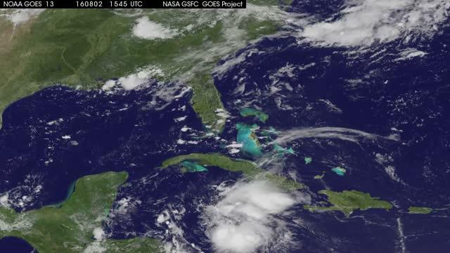 Satellite animation shows landfall of Hurricane Earl in Belize
