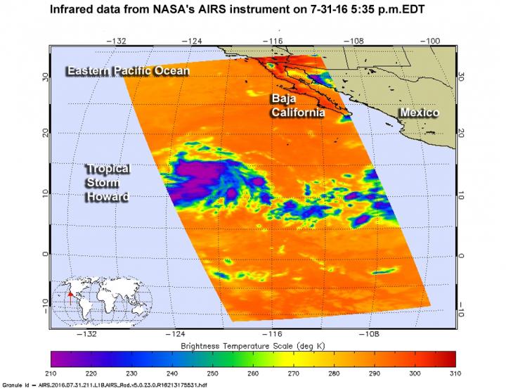 Tropical Storm Howard develops in the Eastern Pacific