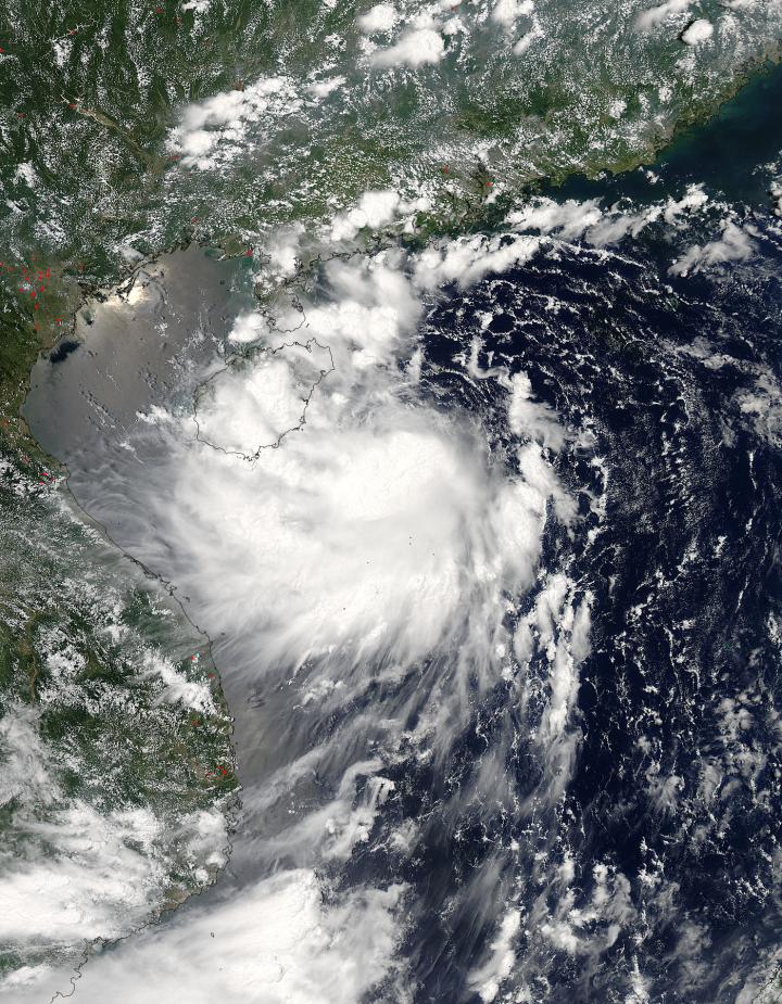 Tropical Storm Mirinae seen approaching China