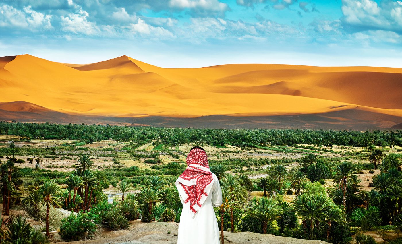 Saudi Arabia is turning arid desert sand into lush blooming soil