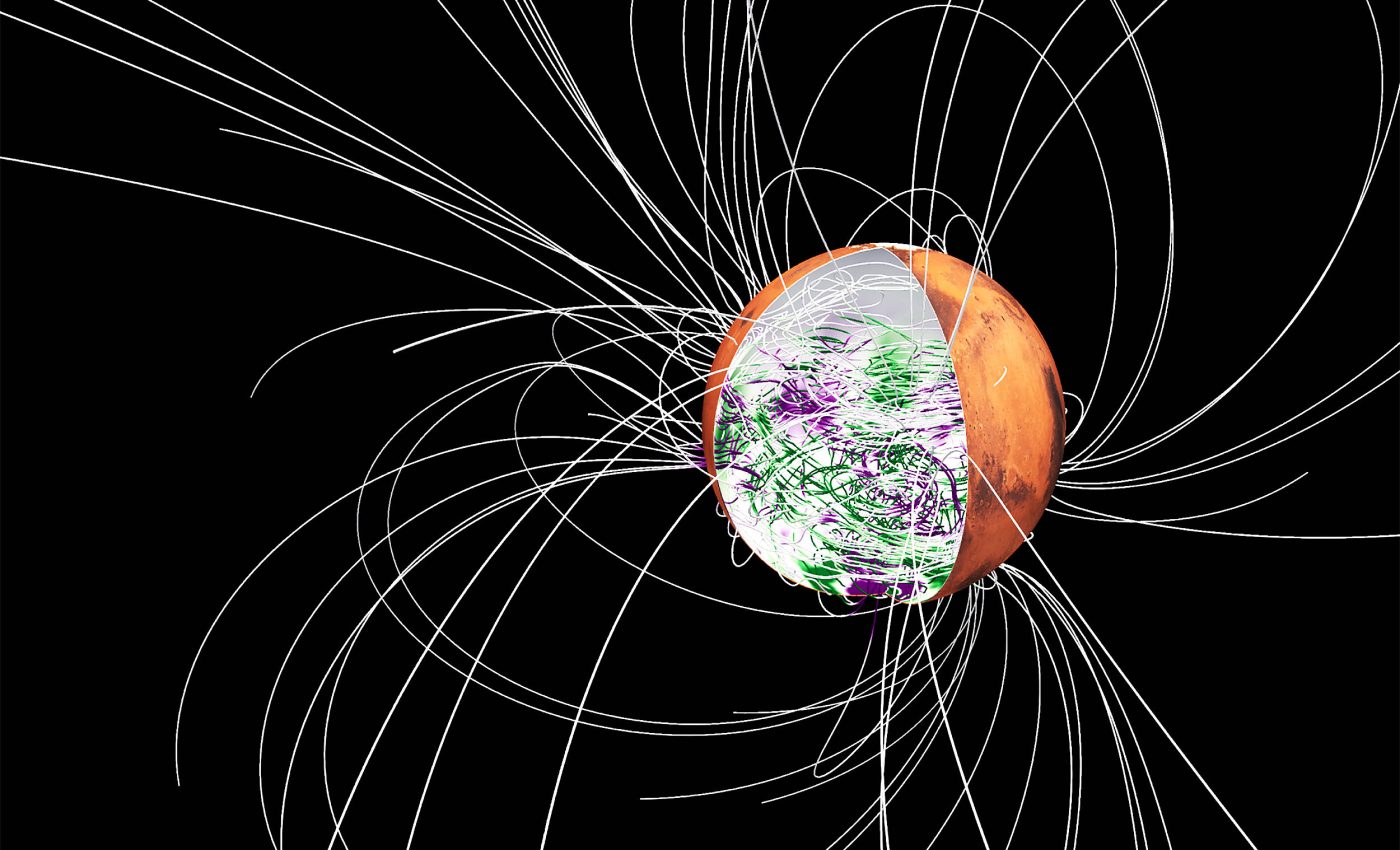 Mars once had a strong magnetic field, but now only traces remain