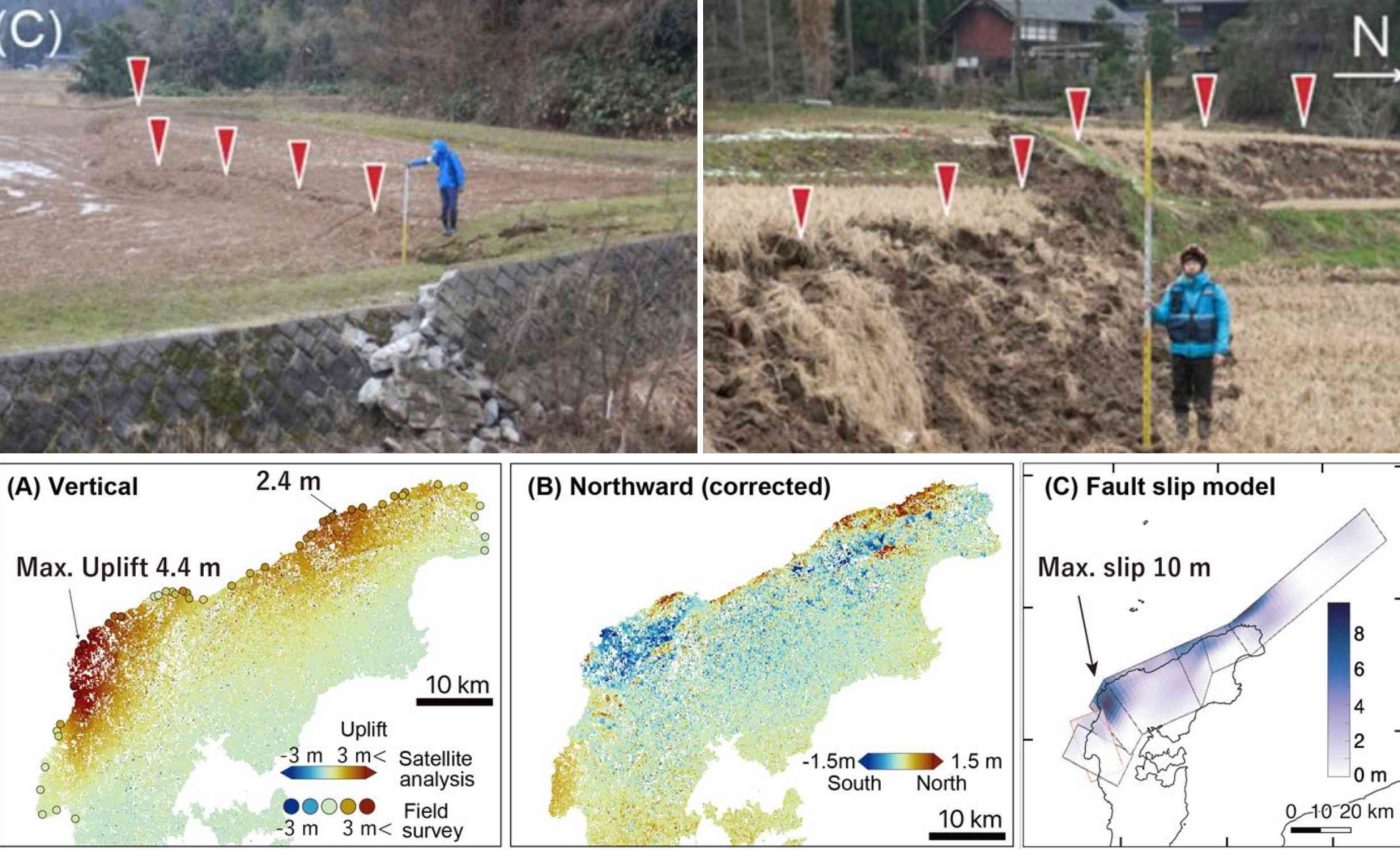 The Noto earthquake raised the ground by up to 16 feet, as shown by a new 3D model